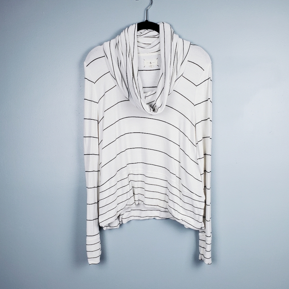 Lou & Grey cowl neck striped sweater Size Medium